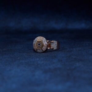 18kt hallmarked fancy rose gold ring for men