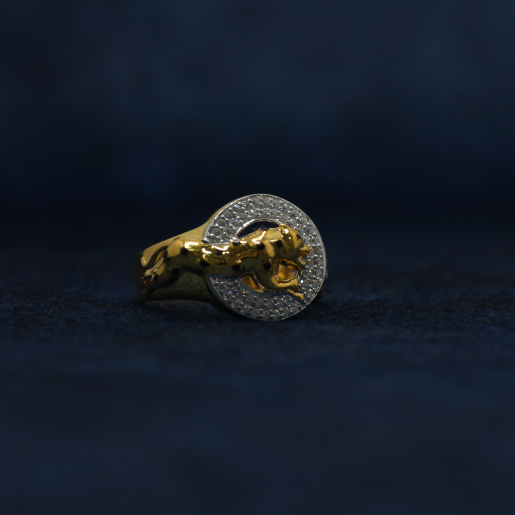 22KT Hallmarked Designer Jaguar Ring For Men