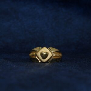 22KT Hallmarked Heart Ring For Men