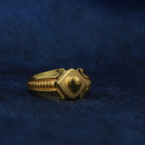 22KT Hallmarked Heart Ring For Men