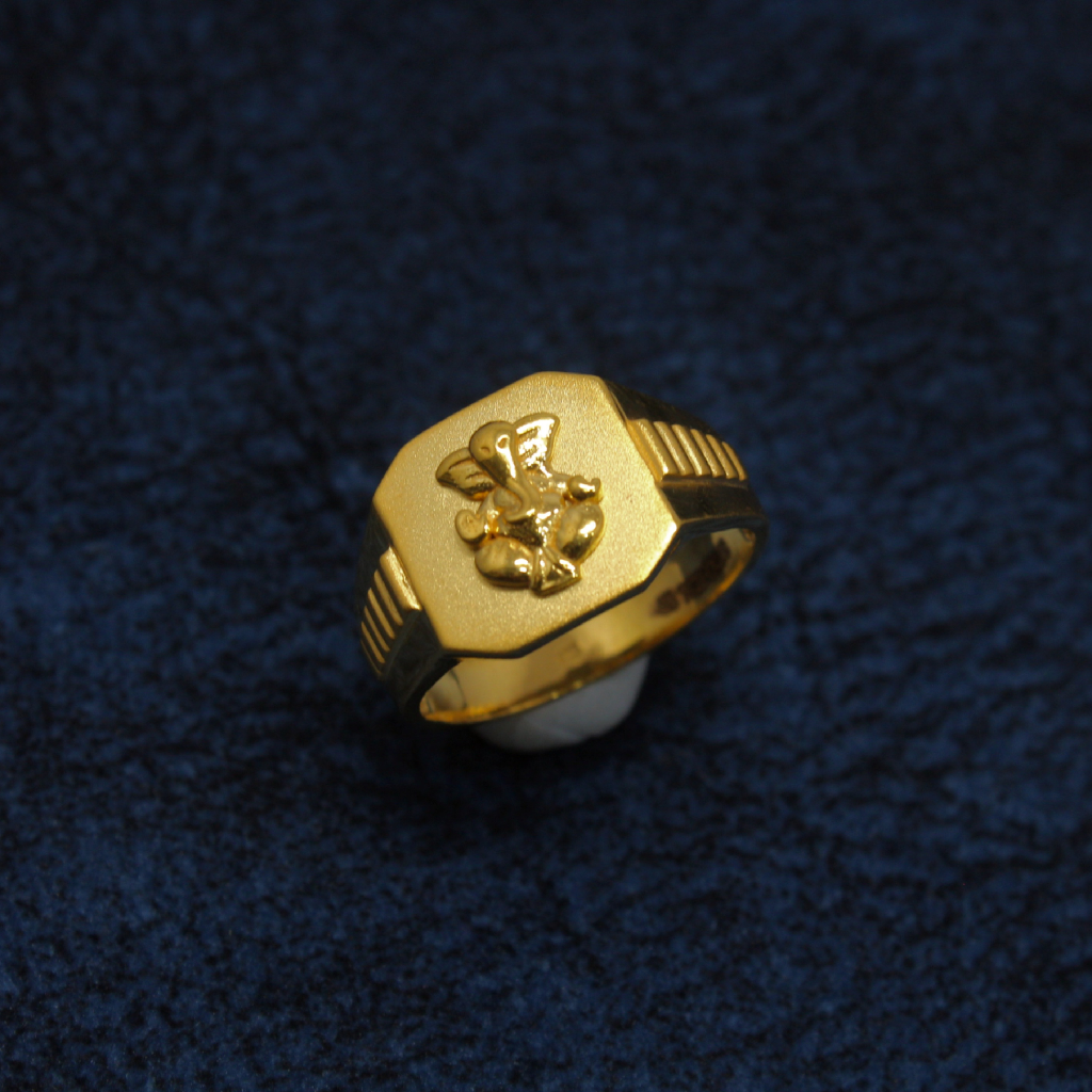 22KT Hallmarked Ganeshji Ring For Men - Image 2