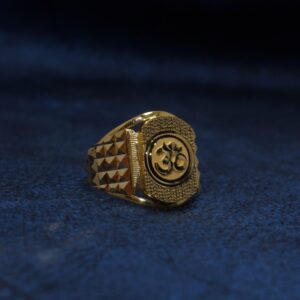 22KT Hallmarked Om Ring For Men