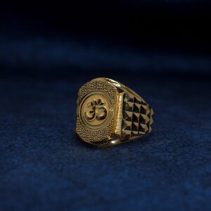 22KT Hallmarked Om Ring For Men