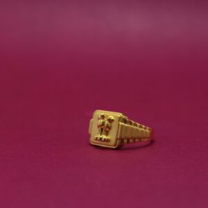 22KT Hallmarked Ashokstambh Ring For Men