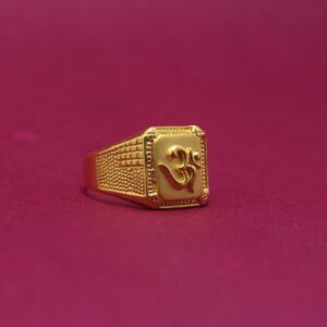22KT Hallmarked Beautiful Om Ring For Men