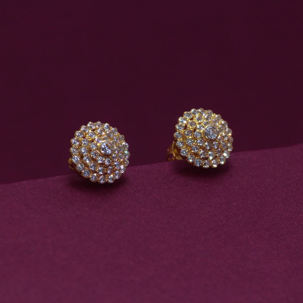 22KT Hallmarked Attractive gemstone Earring