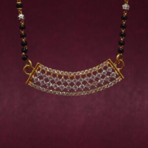 916 hallmarked attractive gemstone mangalsutra pendant Set