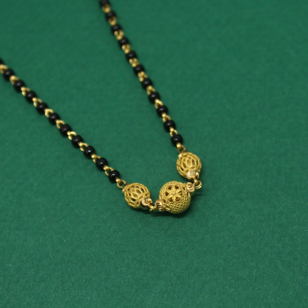 916 Hallmarked 3 Ball Simple Mangalsutra - Image 2