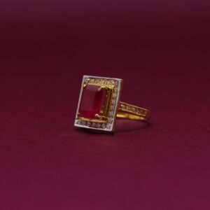 916 Hallmarked Color Stone Ladies Ring