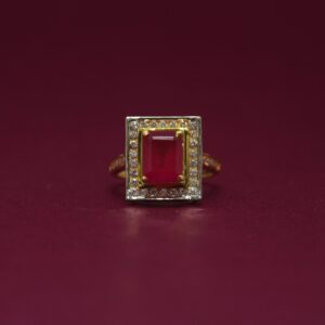916 Hallmarked Color Stone Ladies Ring