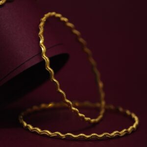 916 Hallmarked Curve Design 4 Bangles Set