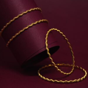 916 Hallmarked Curve Design 4 Bangles Set