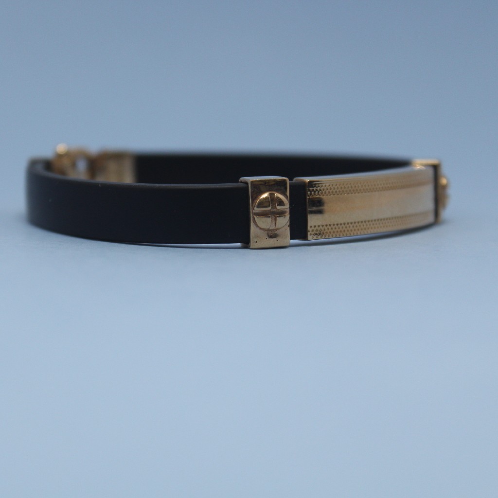 18kt rose gold stylish leather bracelet - Image 4