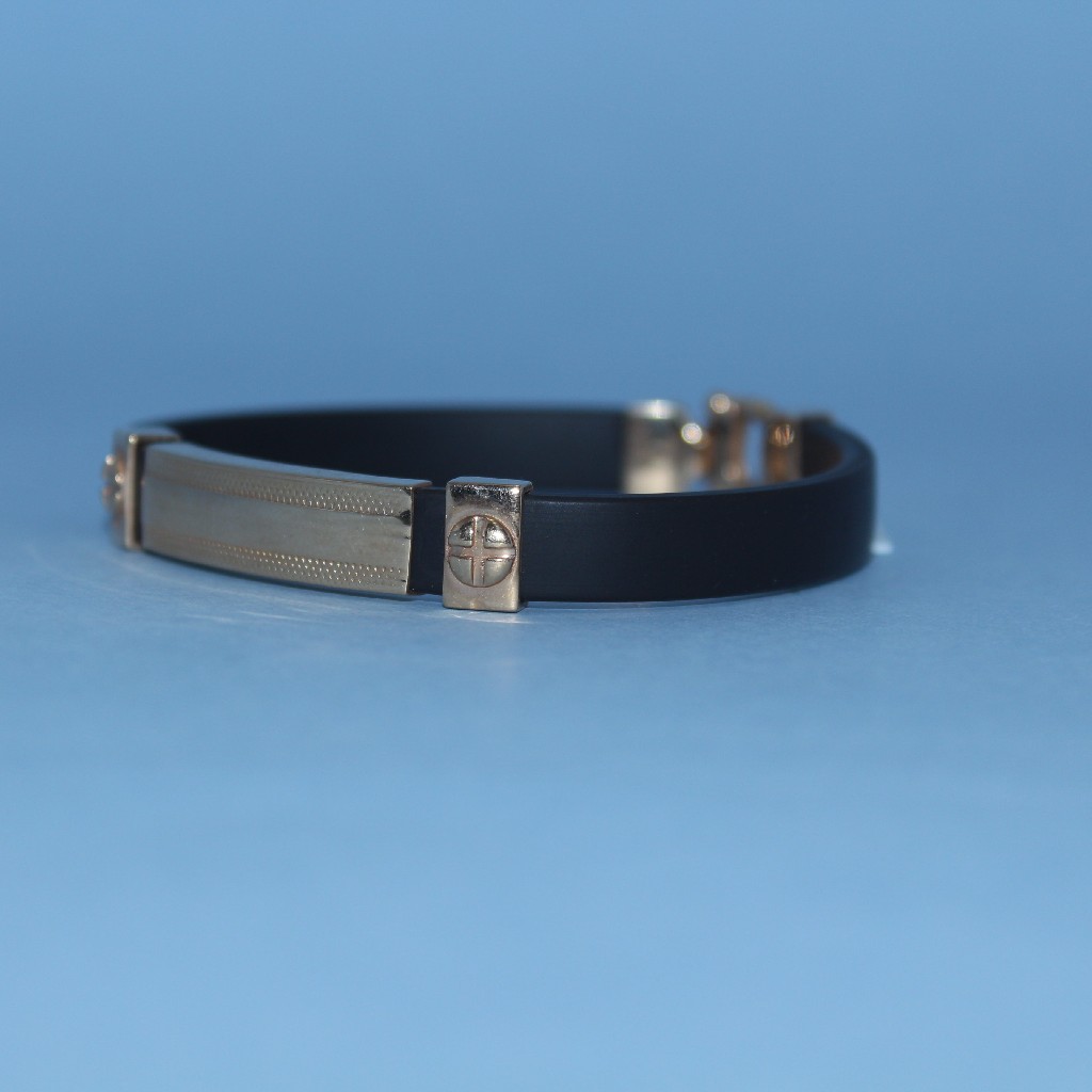 18kt rose gold stylish leather bracelet - Image 3