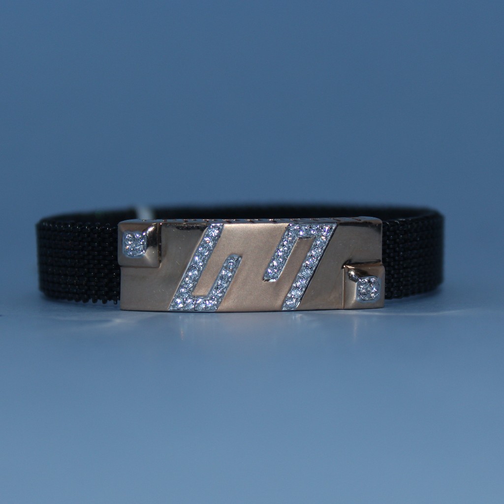 18KT Rose Gold CZ Chain Bracelet - Image 2