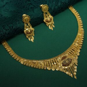 22k Hallmarked Classic Necklace With Beautiful Earrings
