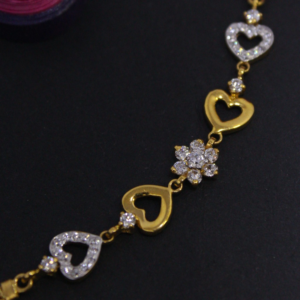22K Hallmarked Heart shape Bracelet For Women - Image 2