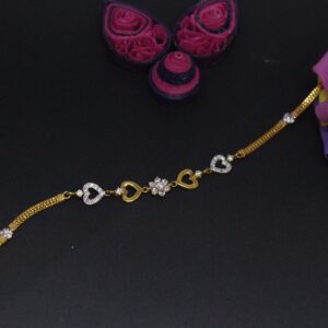 22K Hallmarked Heart shape Bracelet For Women