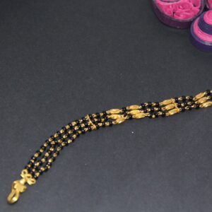 22K Hallmarked 3 Line Mangalsutra Bracelet For Women