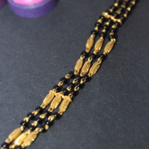 22K Hallmarked 3 Line Mangalsutra Bracelet For Women