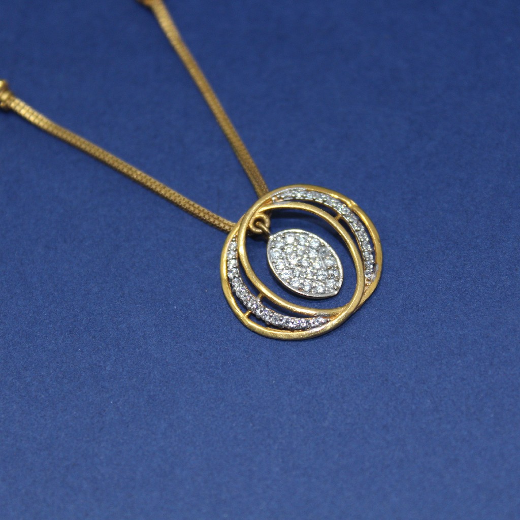 22k hallmarked classic pendant chain with earrings - Image 2