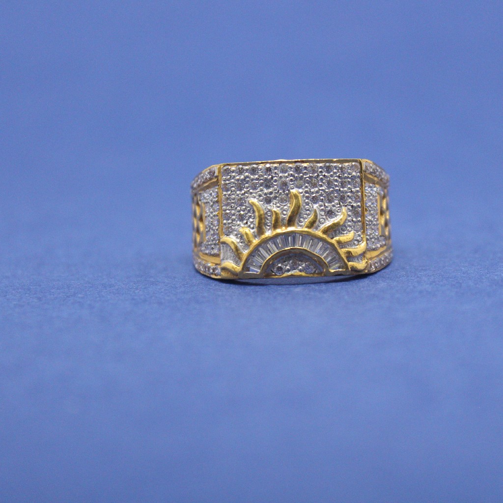 916 hallmark gold ardh surya design ring