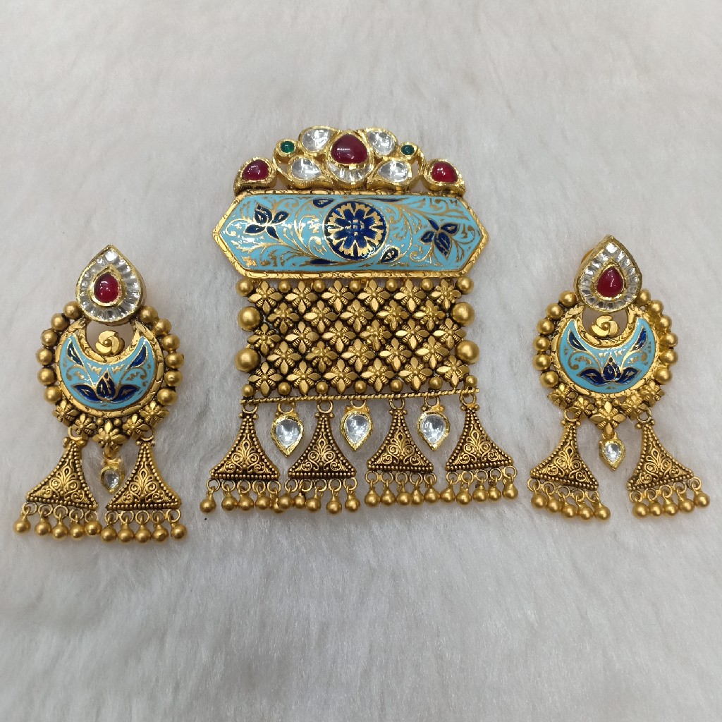 916 antique bridal pendant set