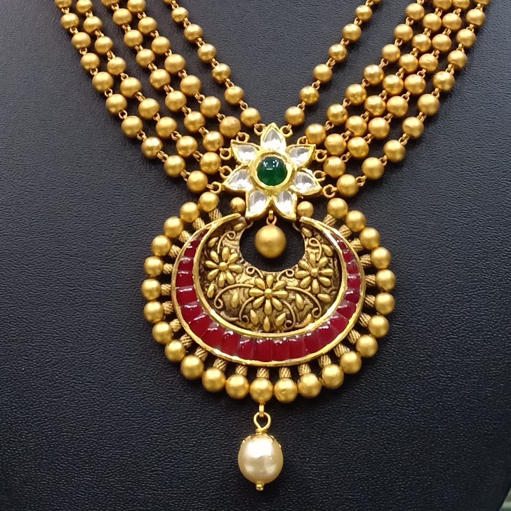 22k antique gold necklace set - Image 3