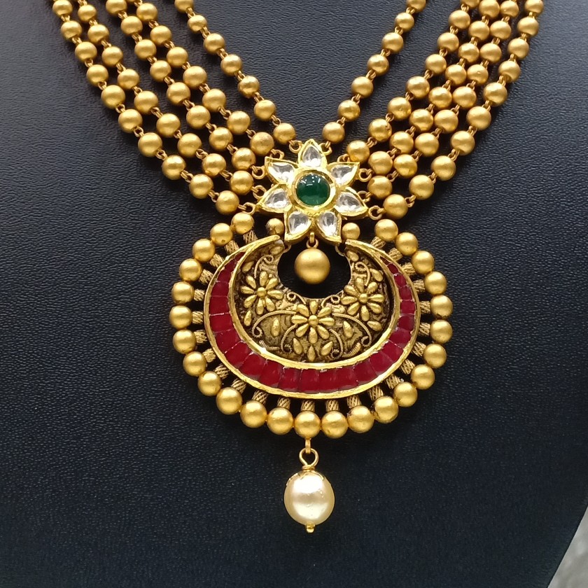 22k antique gold necklace set - Image 2