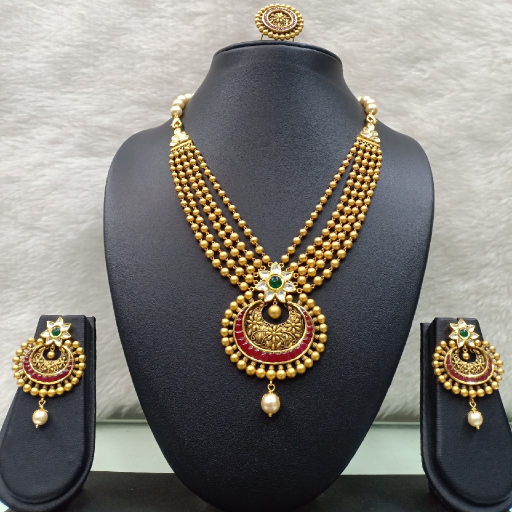 22k antique gold necklace set