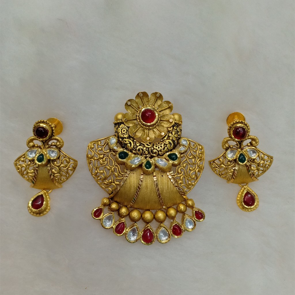 916 gold antique pendant set YG1250