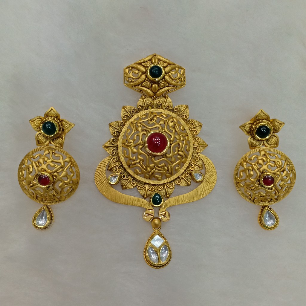 916 antique gold pendant set aps-016
