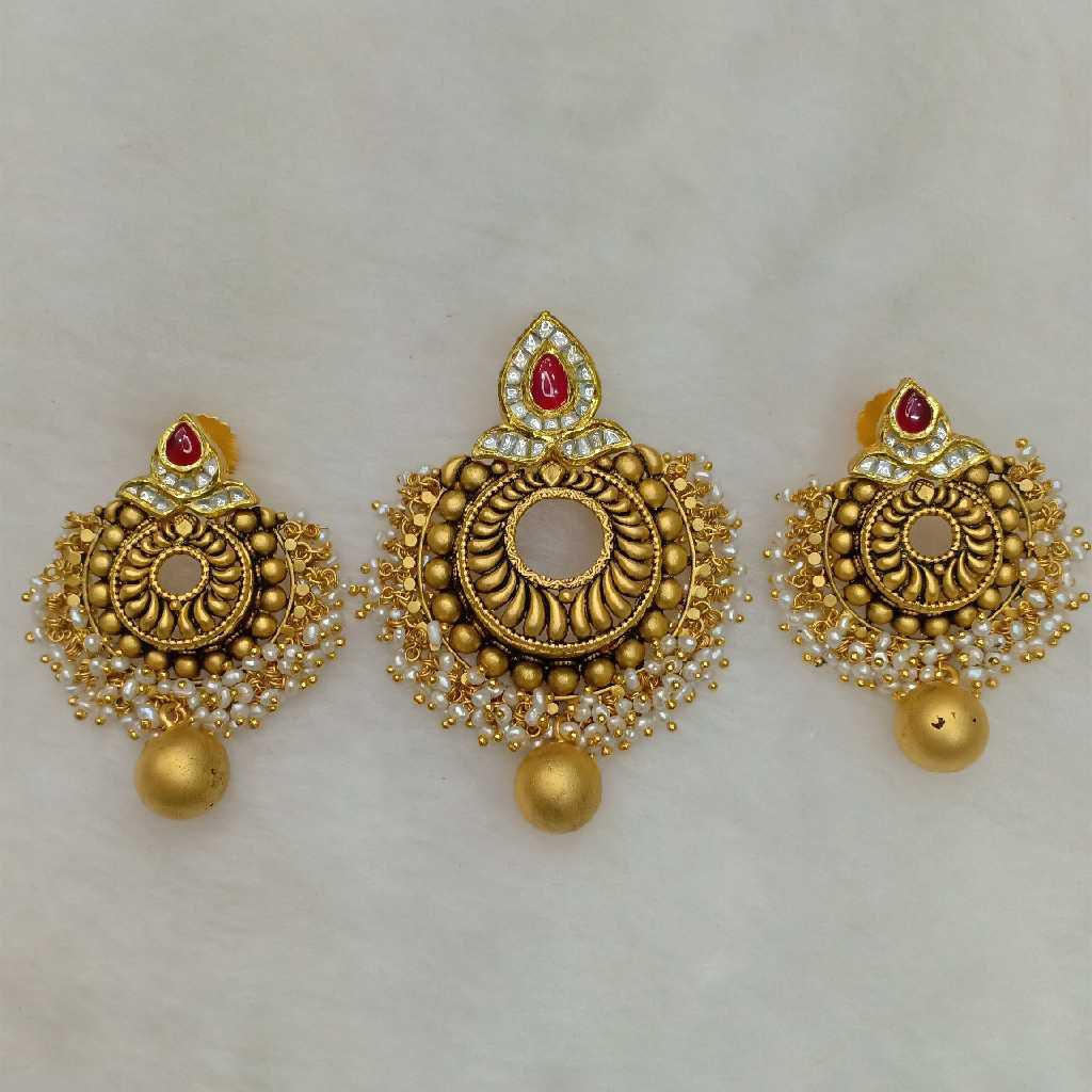 22KT Gold Antique Pendant Sets Aps-010