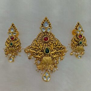 916 Gold Antique Pendant Set Aps-008
