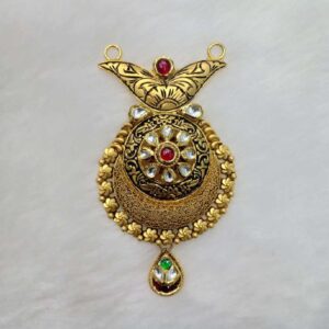 916 Gold Antique Red Stone Mangalsutra Pendant