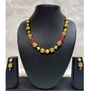 916 gold antique red Pearl mala