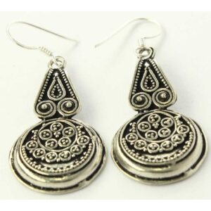 925 Oxidise silver earring