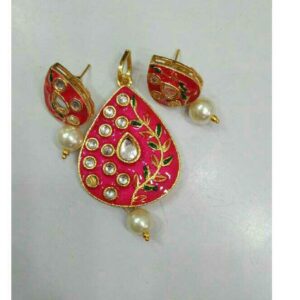Color Full Locket Kundan Necklace Set