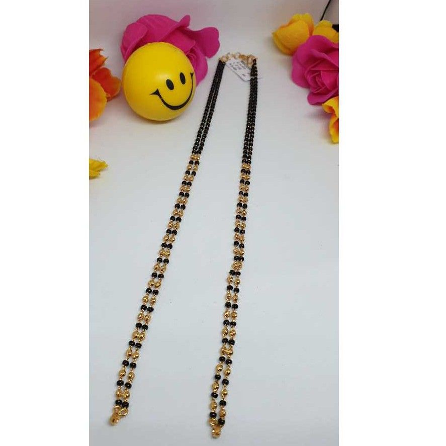 22KT Gold Designer Black Beaded Mangalsutra Ser