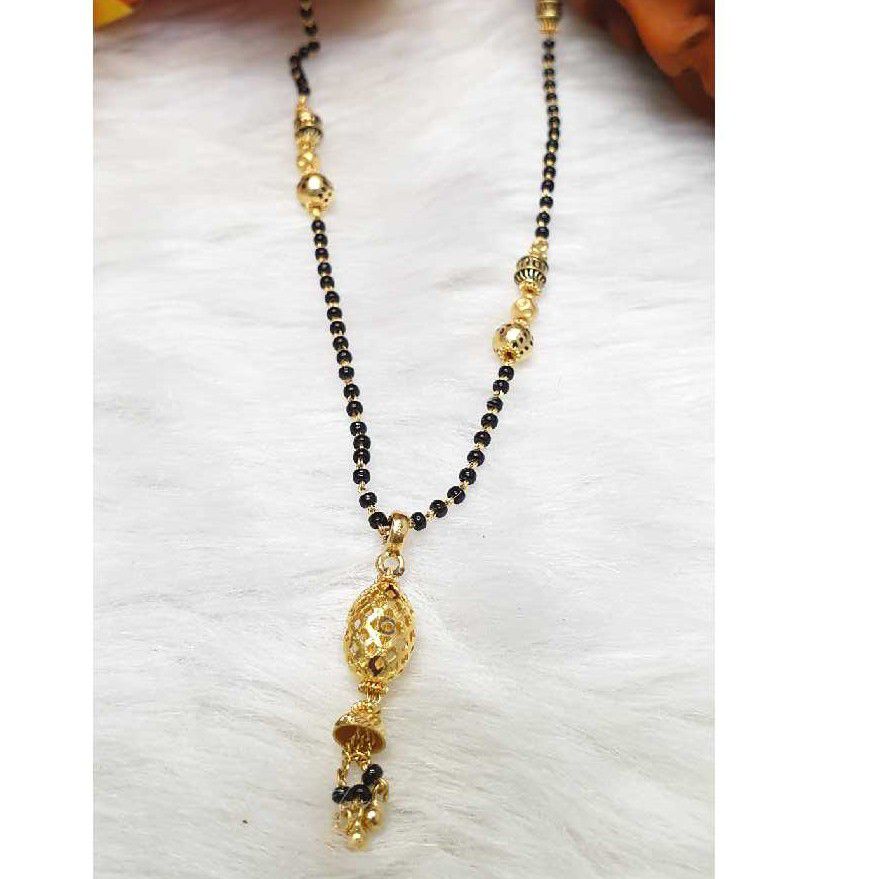 916 Gold Attractive Black Beaded Mangalsutra