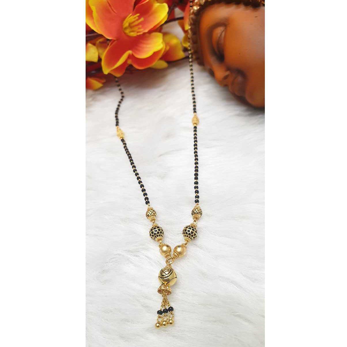 916 Antique Gold Beaded Mangalsutra