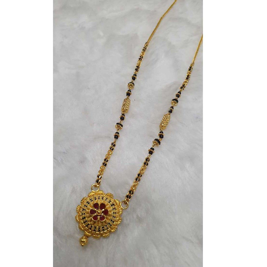 22KT Gold Flower Design Mangalsutra