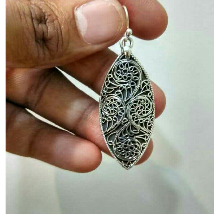 925 Oxidise Silver Earring - Image 4