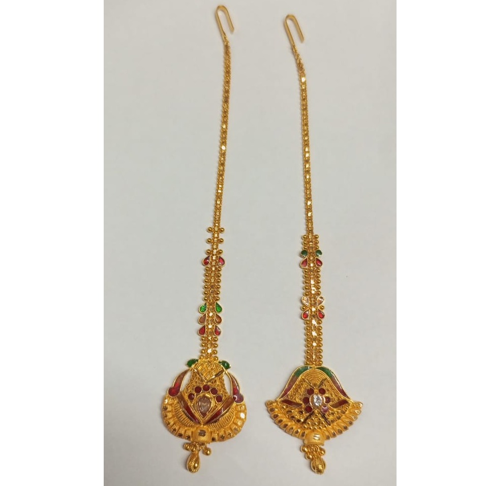 916 Gold Fancy Earring With Earchain