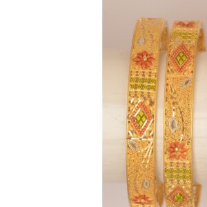 22ct Gold  Fancy Flower Work Bangles