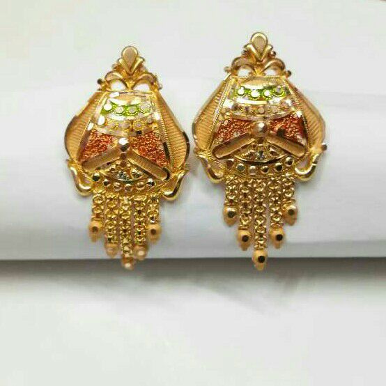 916 Gold Modern Ladies Earrings