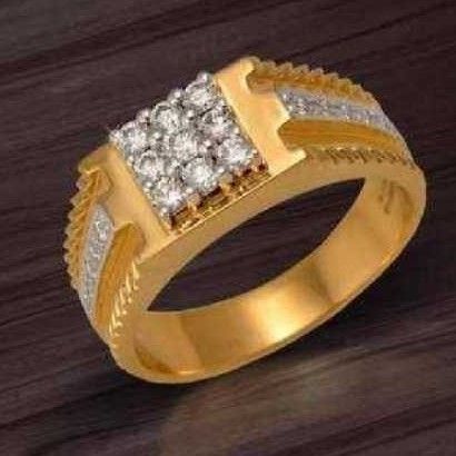 916 Yellow Gold Modern Gent Ring