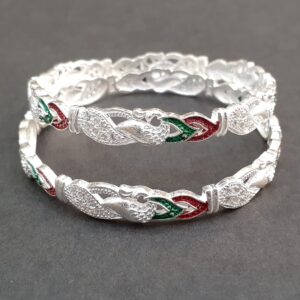 fancy 925 peacock micro silver bangle