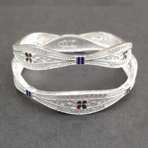 Pure micro meena 925 silver bangle