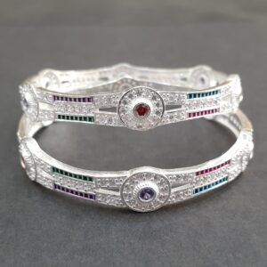 Sterling Silver micro stone Bangle